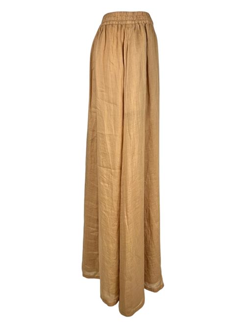 gonna donna in lino caramello ( Nude ) | 5270146